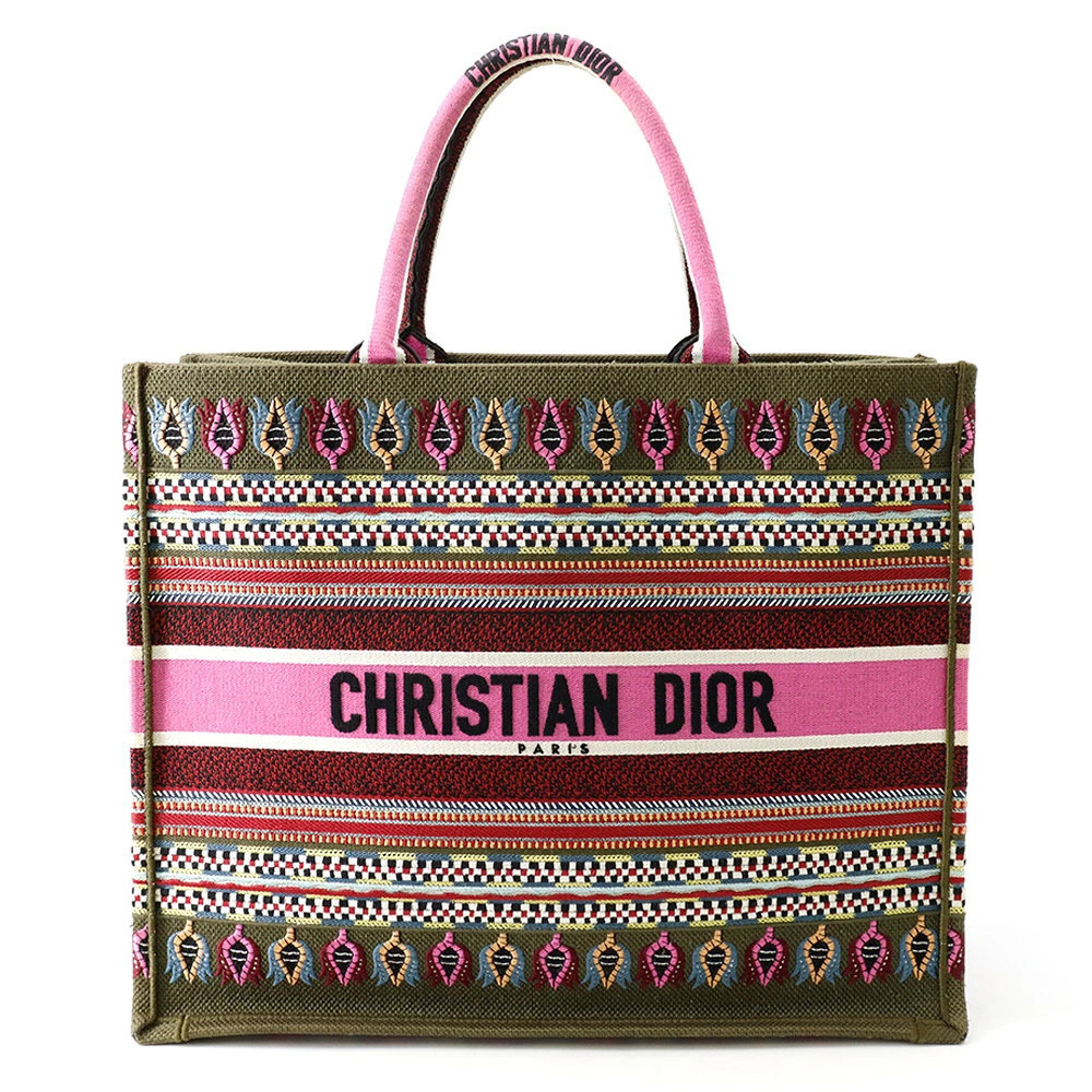 Christian Dior Tote Bag Botanical Book Canvas Christian
